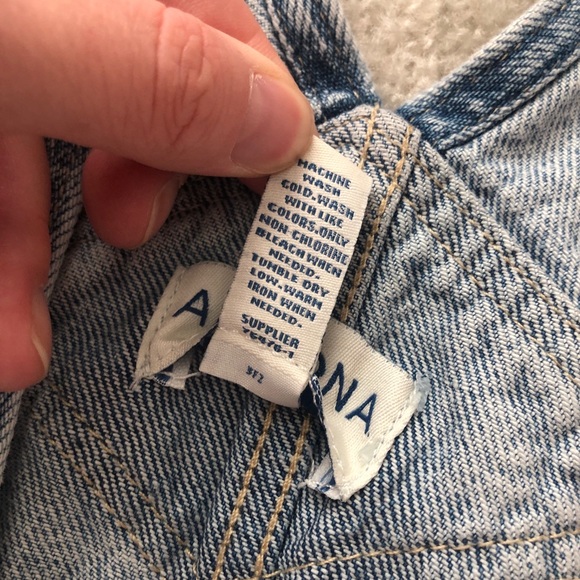 Arizona Jean Co. Denim Distressed Overalls Size Medium - Picture 8 of 10